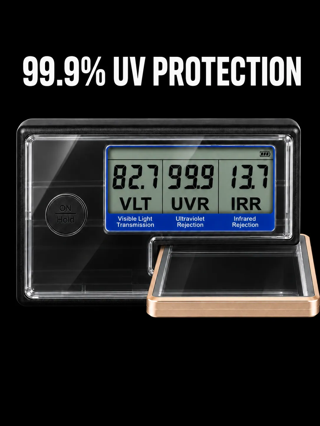 99.9% UV protection verified by UV meter test