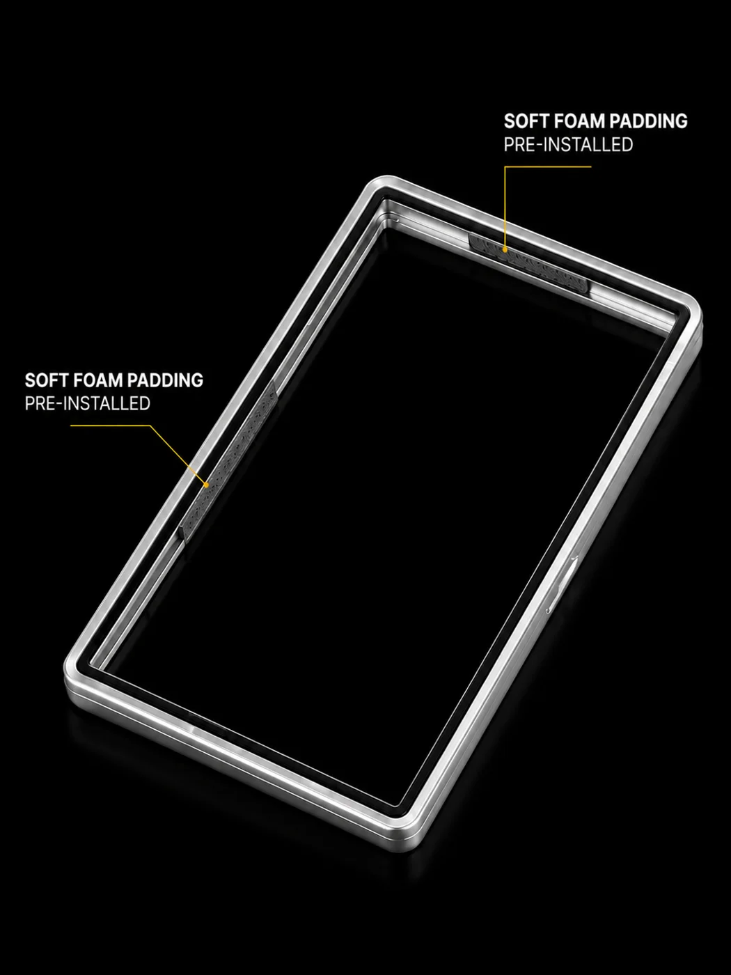 Pre-installed soft foam padding inside the PowerGuard case frame