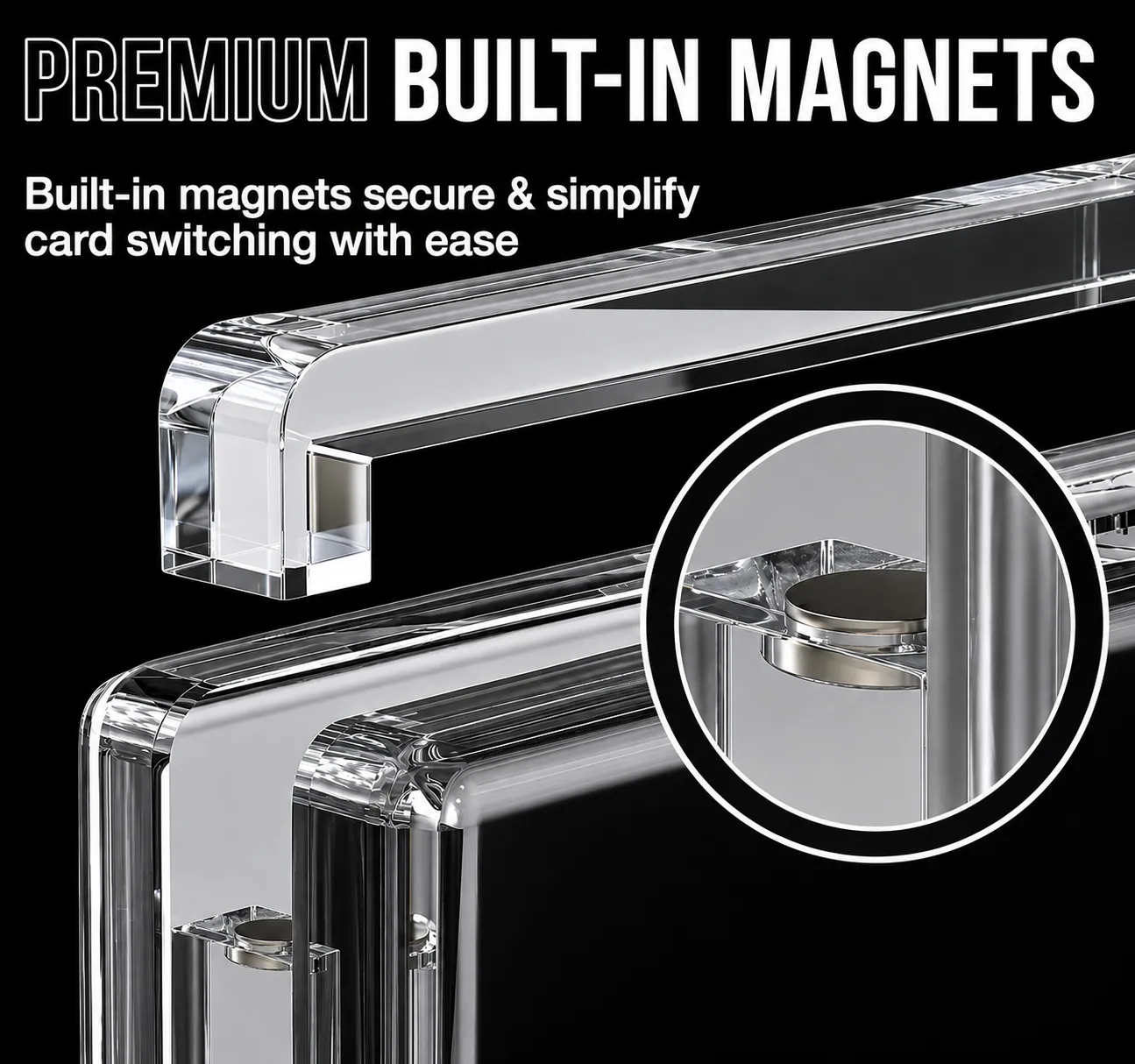 Premium built-in magnets — secure & simplify card switching