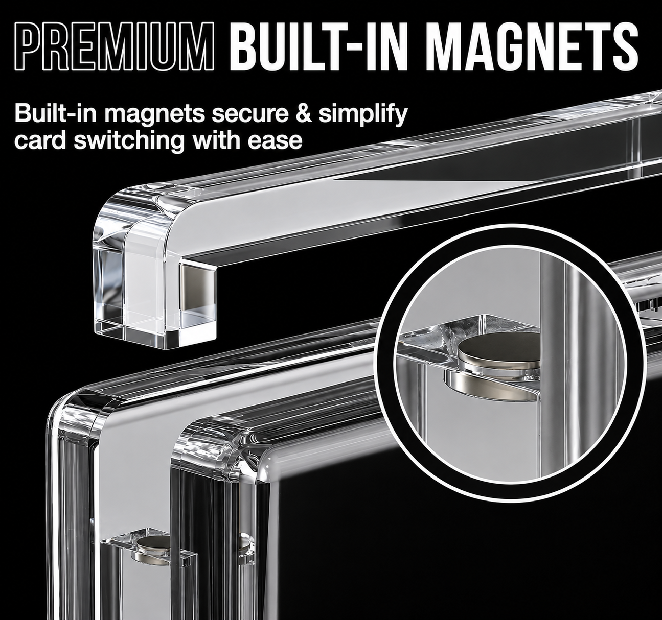 Premium built-in magnets — secure & simplify card switching